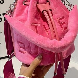 Pink Velvet Bucket Bag